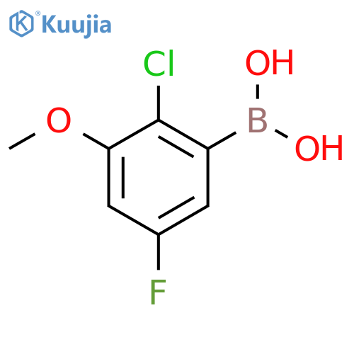 (2-Chloro-5-fluoro-3-methoxyphenyl)boronic acid structure