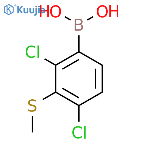 (2,4-Dichloro-3-(methylthio)phenyl)boronic acid structure