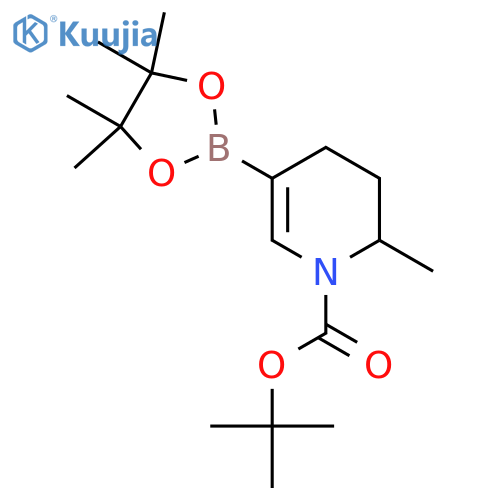 tert-butyl 2-methyl-5-(4,4,5,5-tetramethyl-1,3,2-dioxaborolan-2-yl)-1,2,3,4-tetrahydropyridine-1-carboxylate structure