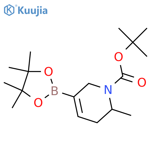tert-butyl 2-methyl-5-(4,4,5,5-tetramethyl-1,3,2-dioxaborolan-2-yl)-1,2,3,6-tetrahydropyridine-1-carboxylate structure