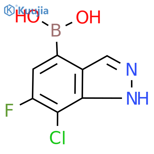 (7-Chloro-6-fluoro-1H-indazol-4-yl)boronic acid structure