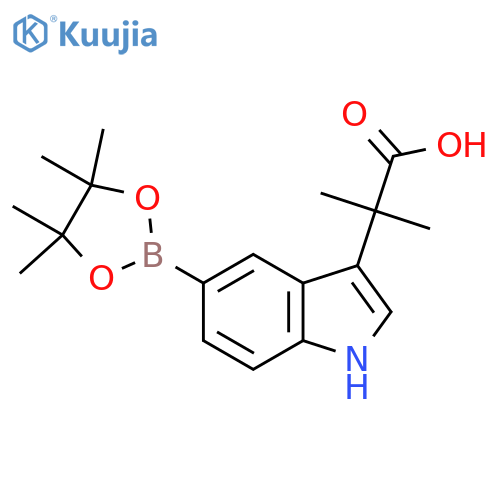 2-(5-Borono-1H-indol-3-yl)-2-methylpropanoic acid pinacol ester structure