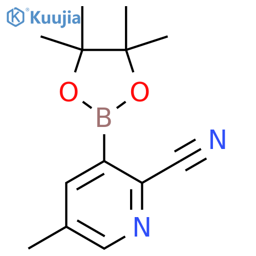 5-Methyl-3-(tetramethyl-1,3,2-dioxaborolan-2-yl)pyridine-2-carbonitrile structure