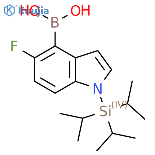 {5-Fluoro-1-[tris(propan-2-yl)silyl]-1H-indol-4-yl}boronic acid structure
