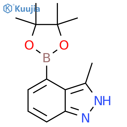 3-methyl-4-(tetramethyl-1,3,2-dioxaborolan-2-yl)-1H-indazole structure