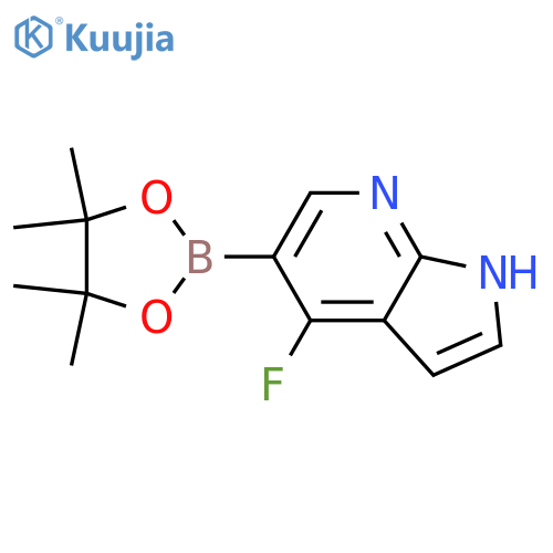 4-fluoro-5-(tetramethyl-1,3,2-dioxaborolan-2-yl)-1H-pyrrolo[2,3-b]pyridine structure