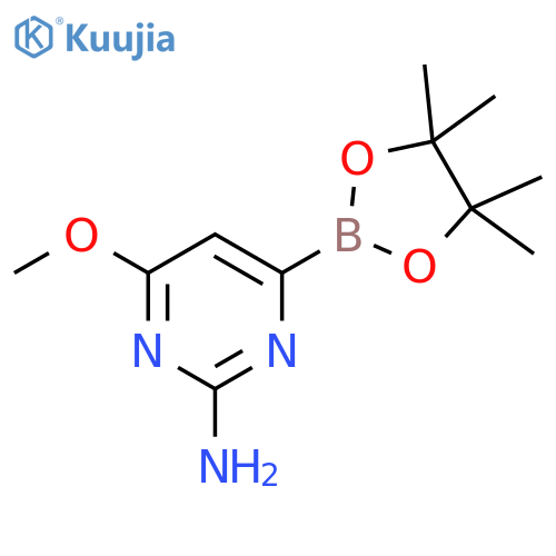 2-Pyrimidinamine, 4-methoxy-6-(4,4,5,5-tetramethyl-1,3,2-dioxaborolan-2-yl)- structure