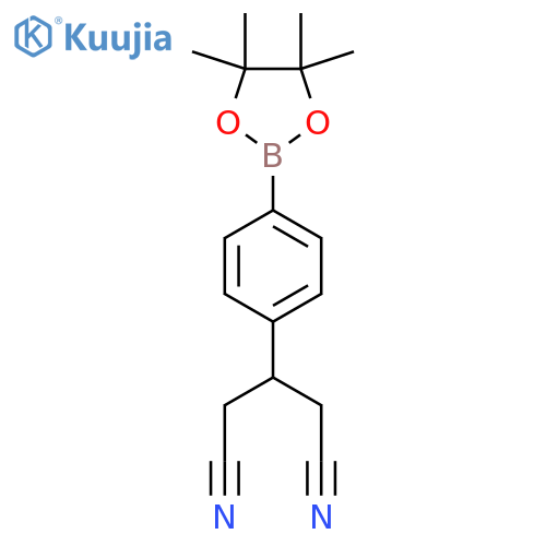3-(4-(4,4,5,5-Tetramethyl-1,3,2-dioxaborolan-2-yl)phenyl)pentanedinitrile structure