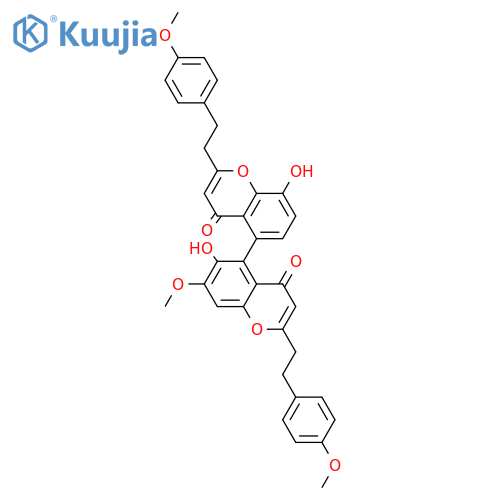 6,8'-Dihydroxy-2,2'-bis(2-phenylethyl)-[5,5'-bi-4H-1-benzopyran]-4,4'-dione; 4'',4''',7-Trimethoxy structure