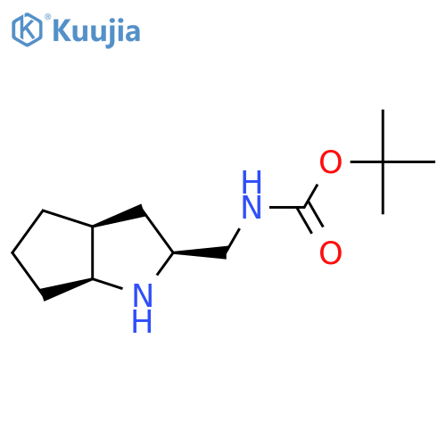 tert-butyl N-{(2S,3aS,6aS)-octahydrocyclopentabpyrrol-2-ylmethyl}carbamate structure