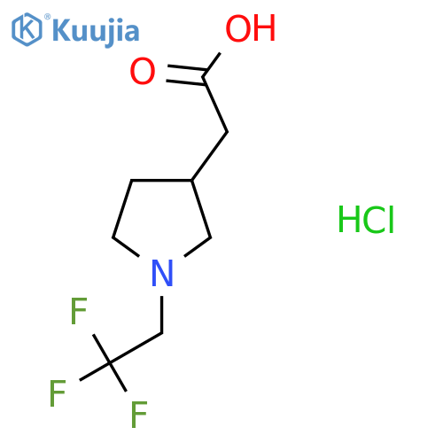 3-Pyrrolidineacetic acid, 1-(2,2,2-trifluoroethyl)-, hydrochloride (1:1) structure