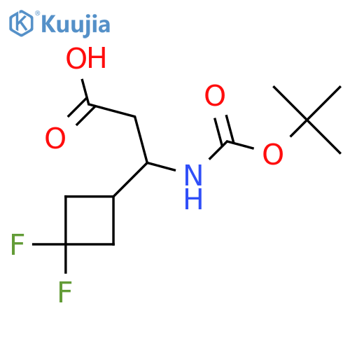 3-(3,3-Difluorocyclobutyl)-3-[(2-methylpropan-2-yl)oxycarbonylamino]propanoic acid structure
