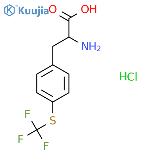 2-Amino-3-[4-(trifluoromethylsulfanyl)phenyl]propanoic acid;hydrochloride structure