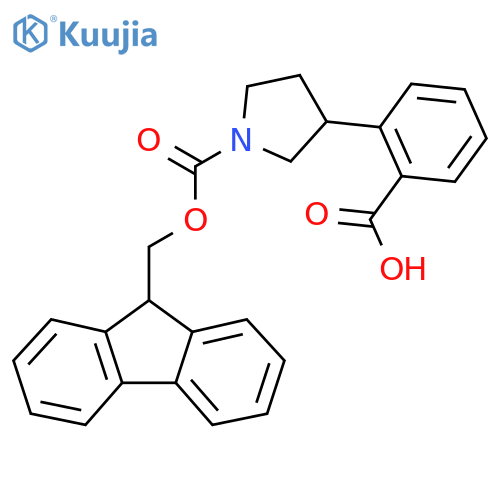 2-[1-(9H-Fluoren-9-ylmethoxycarbonyl)pyrrolidin-3-yl]benzoic acid structure