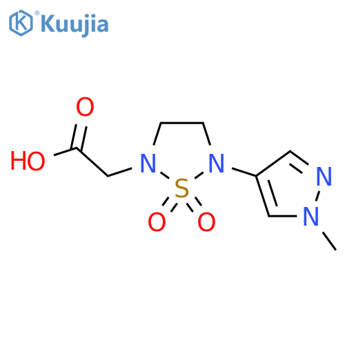 2-[5-(1-Methylpyrazol-4-yl)-1,1-dioxo-1,2,5-thiadiazolidin-2-yl]acetic acid structure