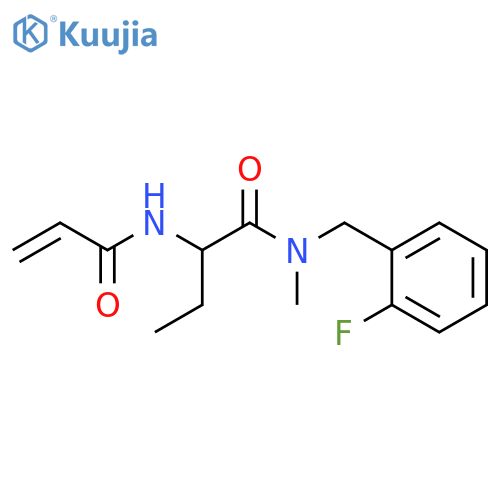 N-(2-fluorophenyl)methyl-N-methyl-2-(prop-2-enamido)butanamide structure