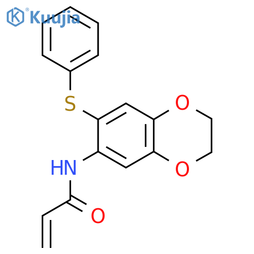 N-(6-Phenylsulfanyl-2,3-dihydro-1,4-benzodioxin-7-yl)prop-2-enamide structure