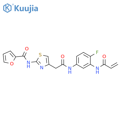 N-[4-Fluoro-3-[(1-oxo-2-propen-1-yl)amino]phenyl]-2-[(2-furanylcarbonyl)amino]-4-thiazoleacetamide structure