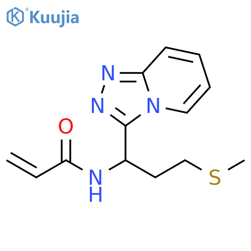 N-3-(methylsulfanyl)-1-{1,2,4triazolo4,3-apyridin-3-yl}propylprop-2-enamide structure