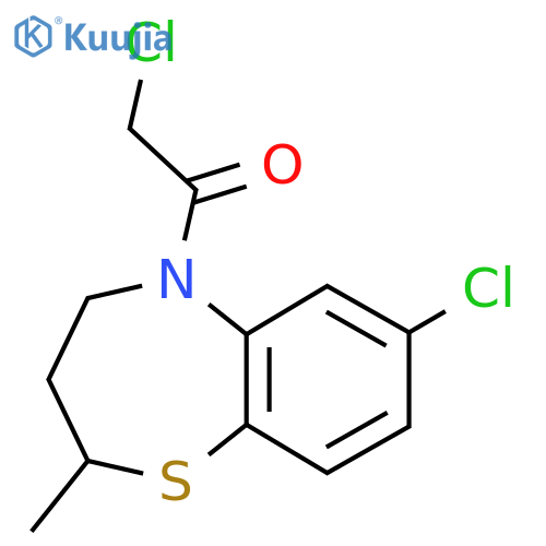 2-chloro-1-(7-chloro-2-methyl-2,3,4,5-tetrahydro-1,5-benzothiazepin-5-yl)ethan-1-one structure