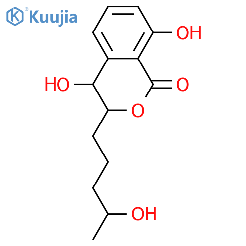 3,4-Dihydro-4,8-dihydroxy-3-(4-hydroxypentyl)-1H-2-benzopyran-1-one; (3R,4S,4'R)-form structure
