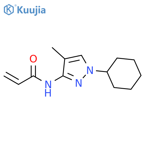 N-(1-cyclohexyl-4-methyl-1H-pyrazol-3-yl)prop-2-enamide structure