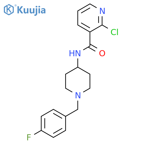 2-Chloro-N-[1-[(4-fluorophenyl)methyl]piperidin-4-yl]pyridine-3-carboxamide structure
