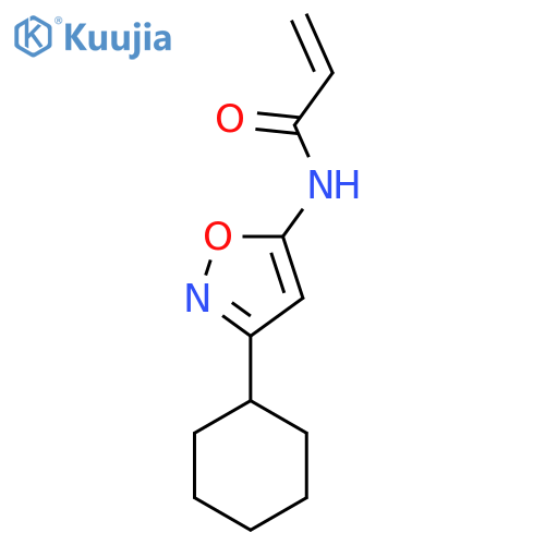 N-(3-cyclohexyl-1,2-oxazol-5-yl)prop-2-enamide structure