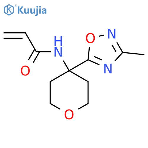 N-4-(3-methyl-1,2,4-oxadiazol-5-yl)oxan-4-ylprop-2-enamide structure