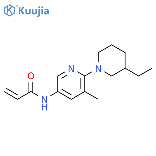 N-6-(3-ethylpiperidin-1-yl)-5-methylpyridin-3-ylprop-2-enamide structure