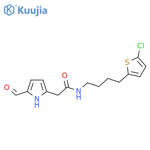 N-[4-(5-Chlorothiophen-2-yl)butyl]-2-(5-formyl-1H-pyrrol-2-yl)acetamide structure