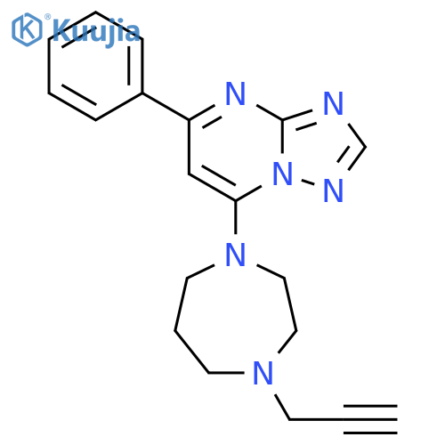 7-[Hexahydro-4-(2-propyn-1-yl)-1H-1,4-diazepin-1-yl]-5-phenyl[1,2,4]triazolo[1,5-a]pyrimidine structure