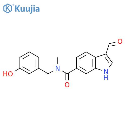 3-Formyl-N-[(3-hydroxyphenyl)methyl]-N-methyl-1H-indole-6-carboxamide structure