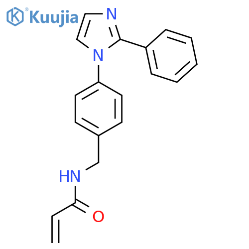 N-{[4-(2-phenyl-1H-imidazol-1-yl)phenyl]methyl}prop-2-enamide structure