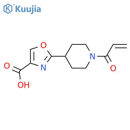 2-[1-(1-Oxo-2-propen-1-yl)-4-piperidinyl]-4-oxazolecarboxylic acid structure