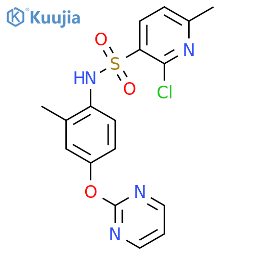 2-chloro-6-methyl-N-[2-methyl-4-(pyrimidin-2-yloxy)phenyl]pyridine-3-sulfonamide structure