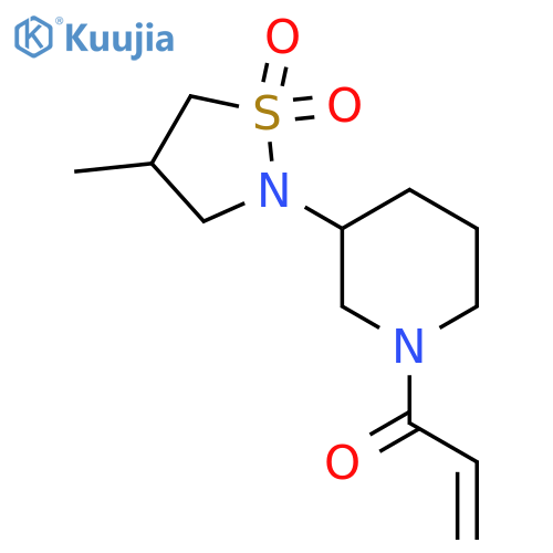4-methyl-2-1-(prop-2-enoyl)piperidin-3-yl-1lambda6,2-thiazolidine-1,1-dione structure