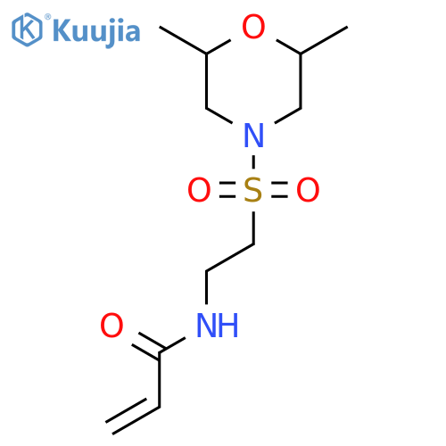 N-{2-(2,6-dimethylmorpholin-4-yl)sulfonylethyl}prop-2-enamide structure