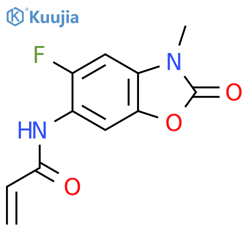 N-(5-fluoro-3-methyl-2-oxo-2,3-dihydro-1,3-benzoxazol-6-yl)prop-2-enamide structure