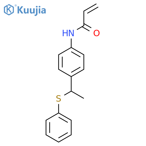 N-{4-1-(phenylsulfanyl)ethylphenyl}prop-2-enamide structure