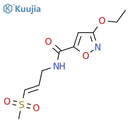 3-ethoxy-N-(3-methanesulfonylprop-2-en-1-yl)-1,2-oxazole-5-carboxamide structure