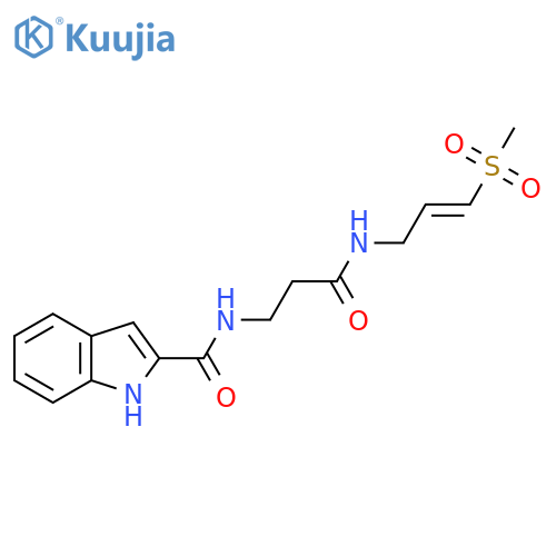 N-[3-[[3-(Methylsulfonyl)-2-propen-1-yl]amino]-3-oxopropyl]-1H-indole-2-carboxamide structure