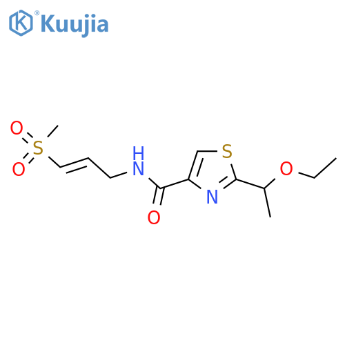 2-(1-ethoxyethyl)-N-(3-methanesulfonylprop-2-en-1-yl)-1,3-thiazole-4-carboxamide structure