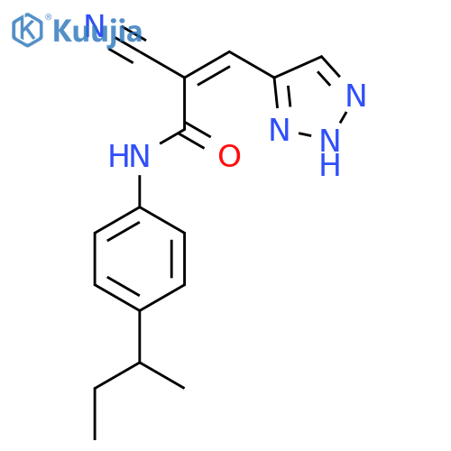 (Z)-N-(4-Butan-2-ylphenyl)-2-cyano-3-(2H-triazol-4-yl)prop-2-enamide structure