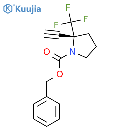 benzyl (2R)-2-ethynyl-2-(trifluoromethyl)pyrrolidine-1-carboxylate structure