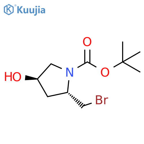 tert-butyl (2S,4R)-2-(bromomethyl)-4-hydroxypyrrolidine-1-carboxylate structure