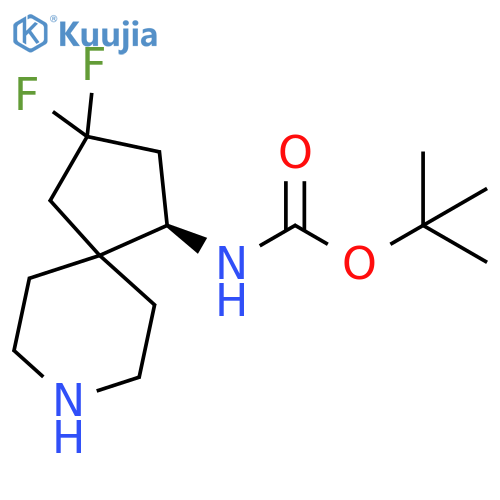 tert-butyl N-[(4R)-2,2-difluoro-8-azaspiro[4.5]decan-4-yl]carbamate structure