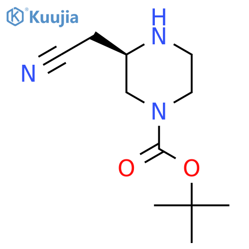 tert-butyl (3R)-3-(cyanomethyl)piperazine-1-carboxylate structure