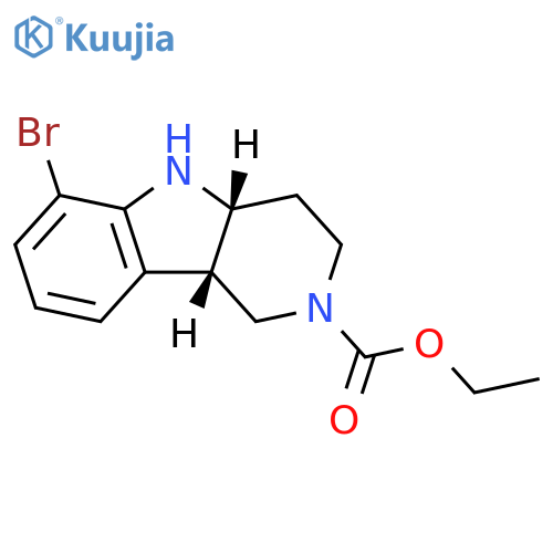 ethyl (4aR,9bS)-6-bromo-1H,2H,3H,4H,4aH,5H,9bH-pyrido[4,3-b]indole-2-carboxylate structure