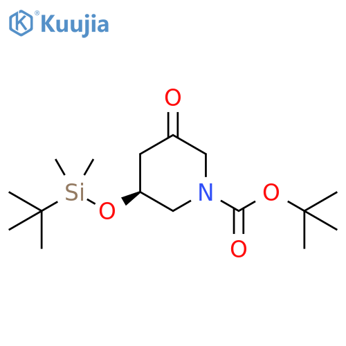 tert-butyl (3S)-3-[tert-butyl(dimethyl)silyl]oxy-5-oxo-piperidine-1-carboxylate structure